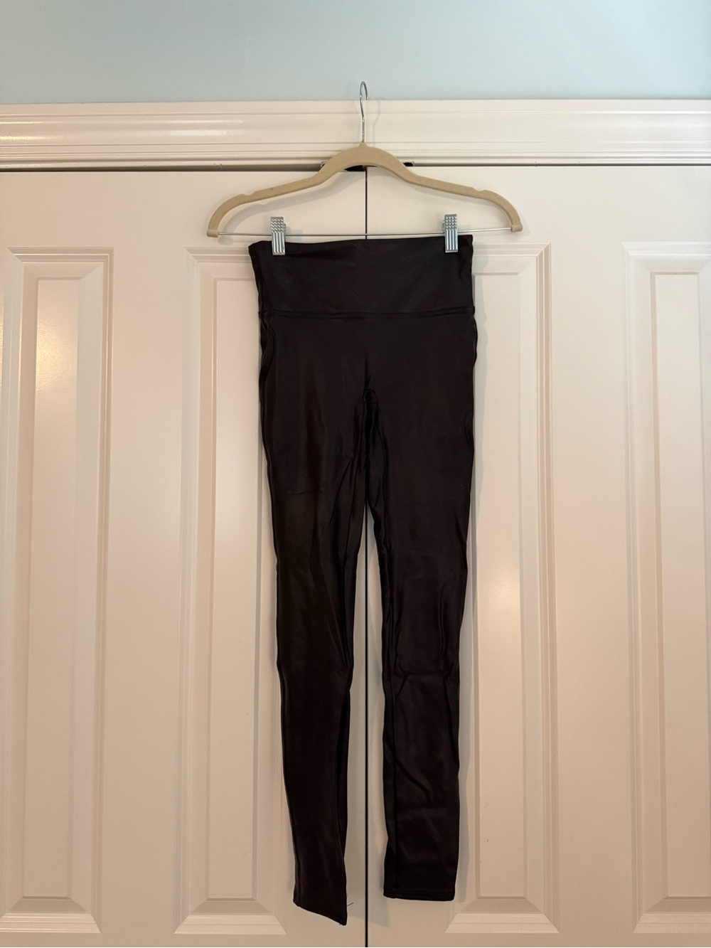 SPANX Black High-Waist Leather Leggings